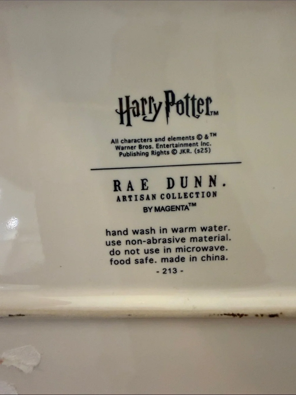 Rae Dunn Harry Potter White Ceramic Serving Platter with Hedwig Owl Accent